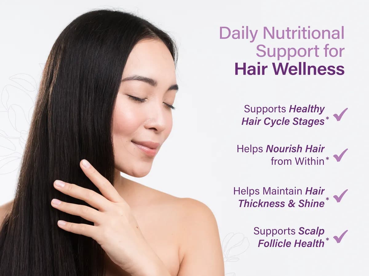 Daily nutritional support for hair wellness